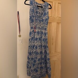 Floral Blue and White Dress